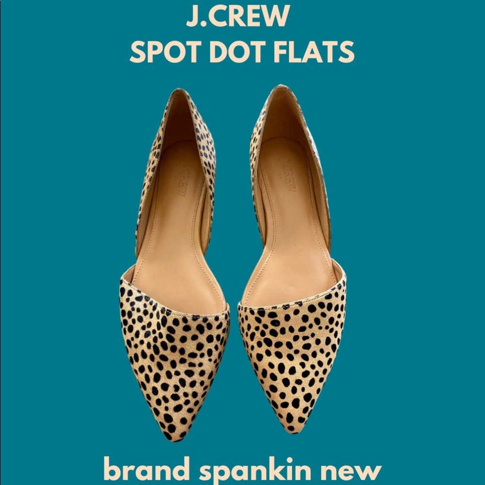 J.Crew Spotted Flats Cheetah Print Shoes, Size 8.5, brand new, never worn!!